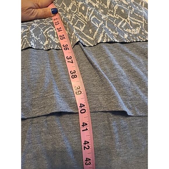 ModODoc Dress XLarge Gray Ikat Jersey Tank Stretch Layered Keyhole Hi Low - Picture 10 of 12